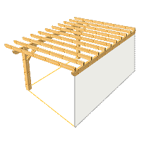 Concept Charpentes Bois - Pergolas et tonnelles en bois modèle Idoia Murale