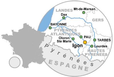 Situation d'Igon - Concept Charpentes Bois 